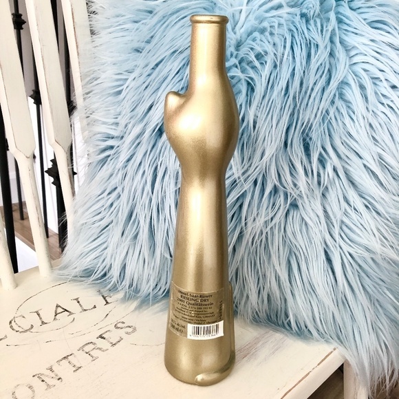 Happy Cat, Metallic Gold, 2007, Empty, Collector, Glass, Wine Bottle, 13" Tall - Picture 3 of 15